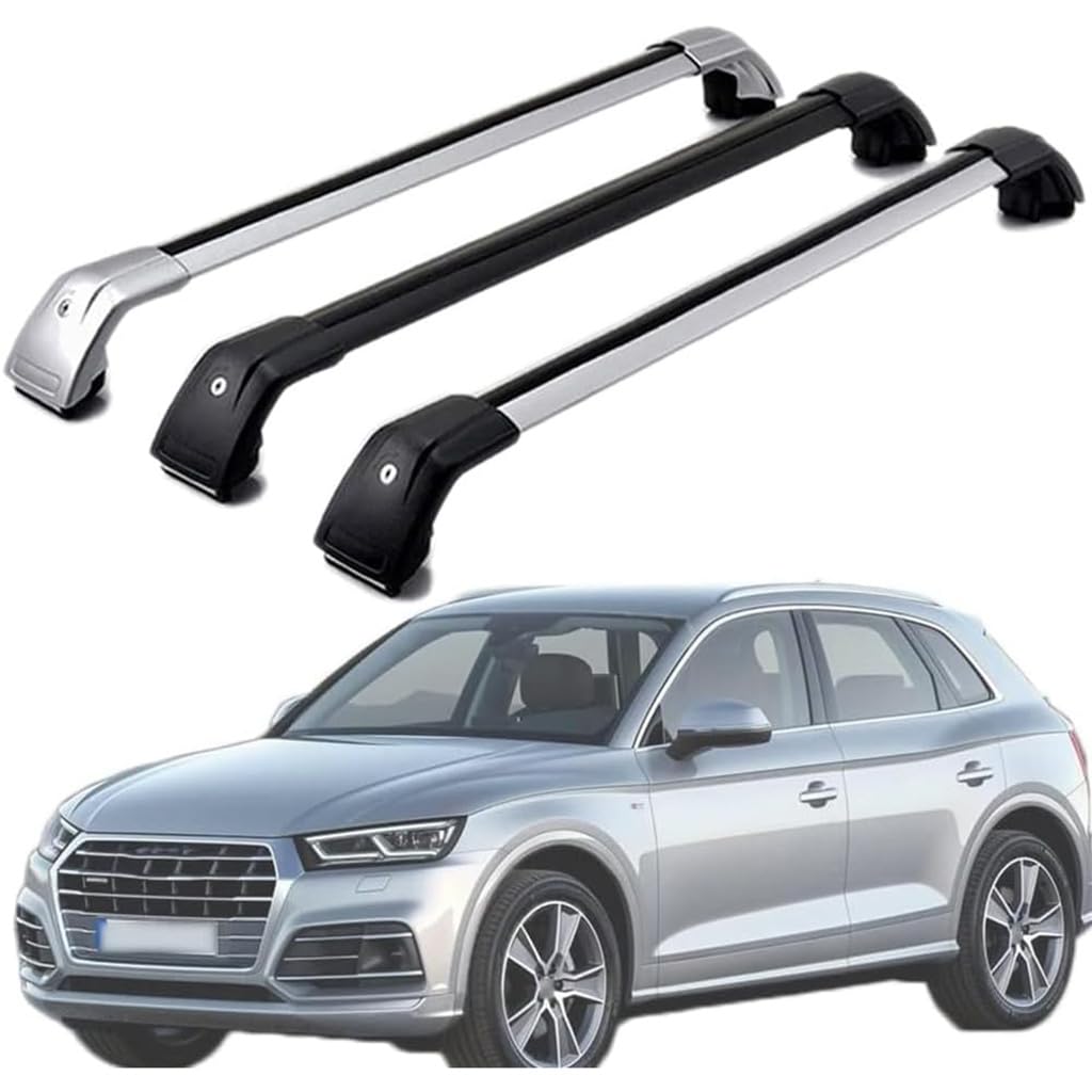 Dach Querstreben für Q5 / SQ5 8BR, FYR 2008-2011,Auto Dachträger Querstreben Auto Schienen Rack Aluminium Anti-Rost Querstrebe Dach Gepäck Ersatzteile Set,Schwarz von ZZRSXZSR