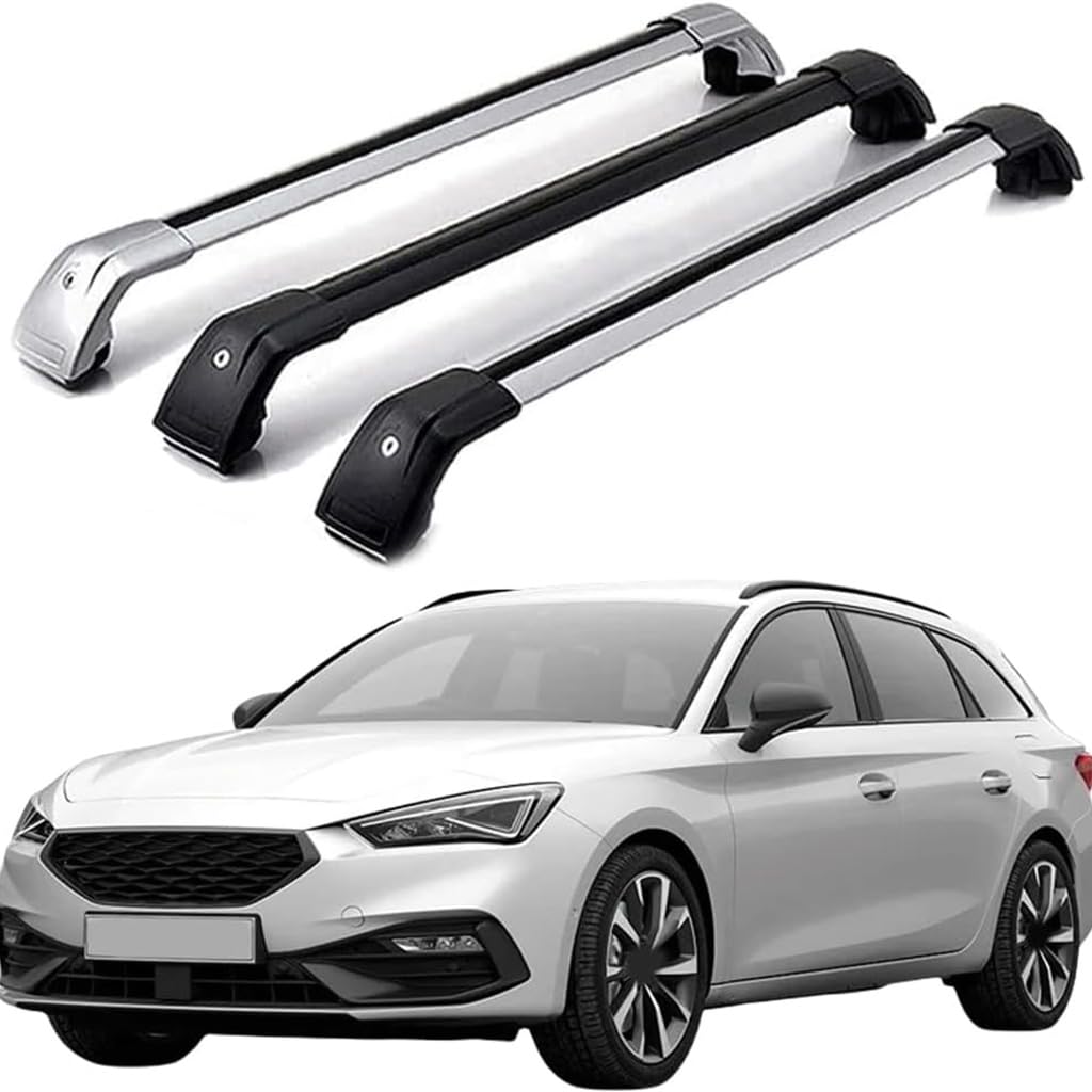 Dach Querstreben für ST 5dr 2017-2021,Auto Dachträger Querstreben Auto Schienen Rack Aluminium Anti-Rost Querträger Dach Gepäck Ersatzteile Set,Silber von ZZRSXZSR