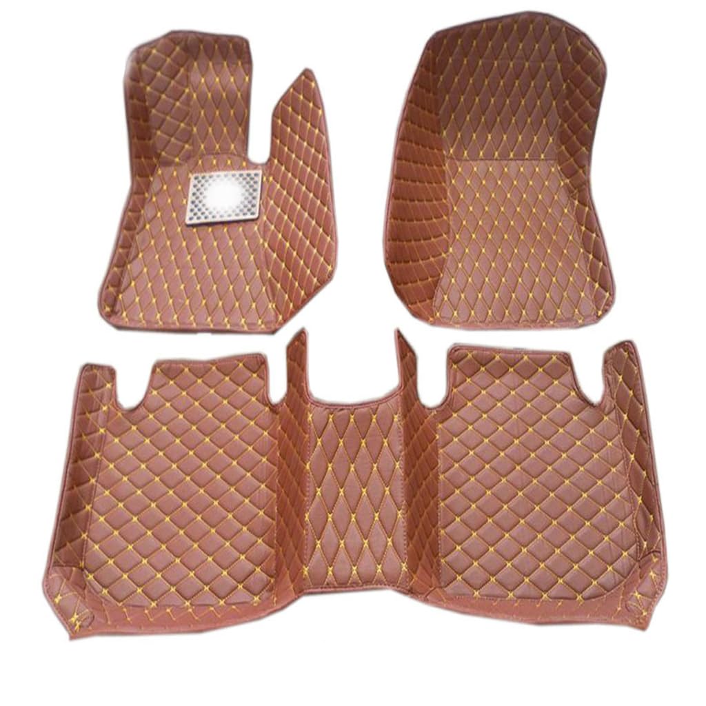 Maßgeschneiderte Auto-Fußmatten für Acura MDX 2007-2013,Vollflächige wasserdichte Verschleißfeste Schützende Teppicheinlagen aus Leder,LHD-Brown von ZZRSXZSR