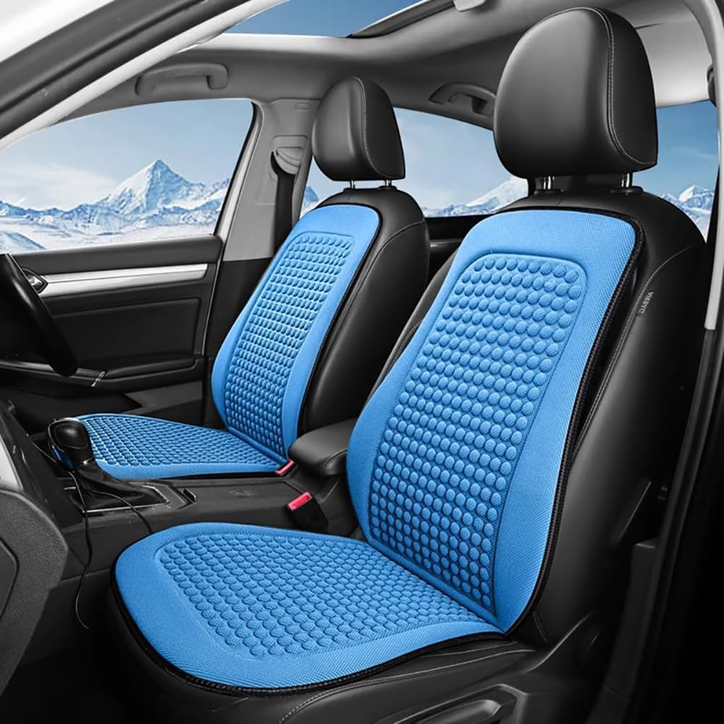 ZZRSXZSR Autositzbezug für Range Rove(5seats) 2013-2017,kühles Sitzkissen aus Eisseide Sommerkühlung Autositz-Schutzkissen Atmungsaktiv Bequem Sitzauflage,Blue-2 Pieces von ZZRSXZSR