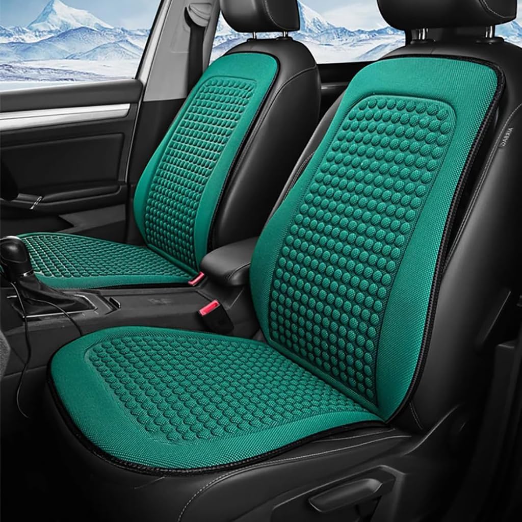 ZZRSXZSR Autositzbezug für VW Golf GTI 2010-2012,kühles Sitzkissen aus Eisseide Sommerkühlung Autositz-Schutzkissen Atmungsaktiv Bequem Sitzauflage,Green-2 Pieces von ZZRSXZSR