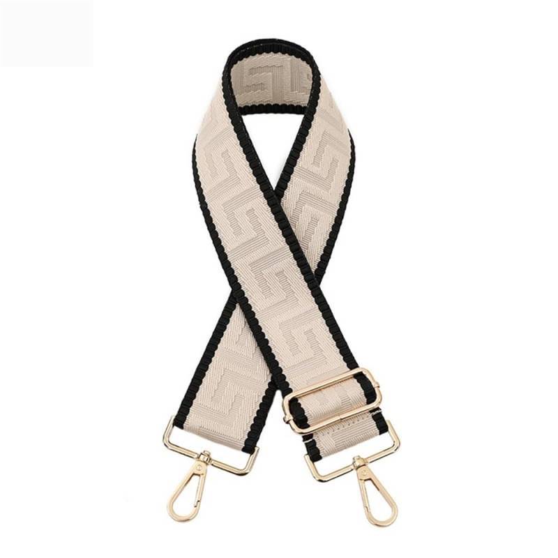 Schulterriemen 5CM Erweitern Verdicken Nylon Tasche Schulter Gurt Zubehör Einzelnen Schulter Umhängetasche Kette Einstellbare Lange Schulter Gurt Taschengurte(Beige) von ZZlei2yu-12