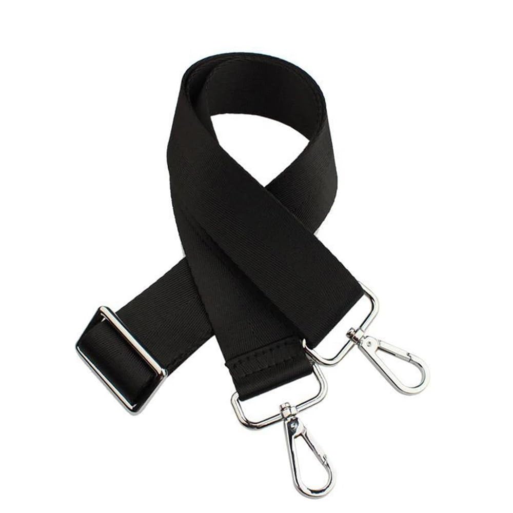 Schulterriemen 80-140CM Ersatz Umhängetasche Gurt for Aktentasche Männer Umhängetaschen Schulter Taschen Strap Einstellbar Schwarz Frauen Tasche zubehör Taschengurte(Black/Silver) von ZZlei2yu-12