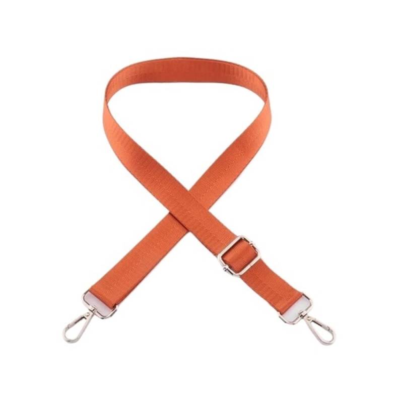 Schulterriemen Umhängetaschengurt, modischer breiter Ersatzgurt for Taschen, Nylon, Damen-Umhängetaschen-Zubehör, silberfarbene Metallschnalle, Taschengurte Taschengurte(Orange) von ZZlei2yu-12