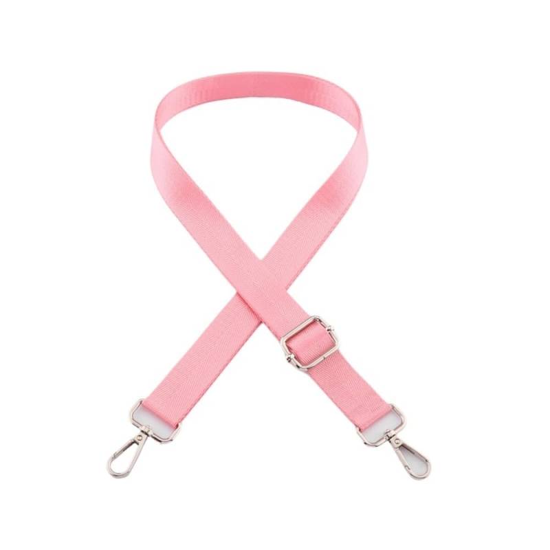 Schulterriemen Umhängetaschengurt, modischer breiter Ersatzgurt for Taschen, Nylon, Damen-Umhängetaschen-Zubehör, silberfarbene Metallschnalle, Taschengurte Taschengurte(Pink) von ZZlei2yu-12