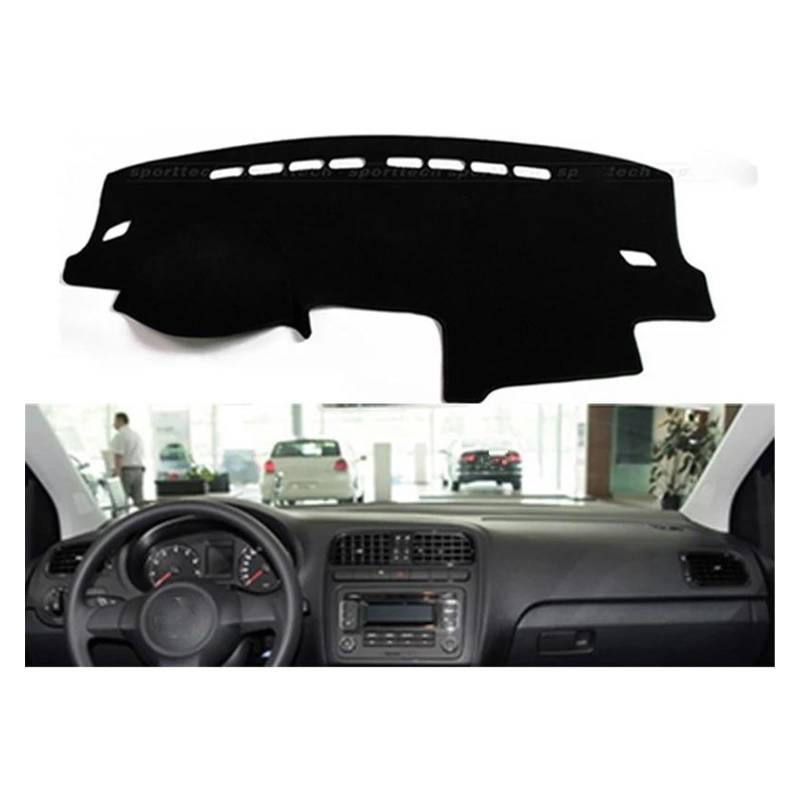 Armaturenbrett Matte Für VW Für Polo MK5 6R 2009 2010 2011 2012 2013 2014 2015 2016 2017 2018 Auto Dashboard Abdeckungen Matte Schatten Kissen Pad Teppiche Zubehör Abdeckung Dashmat (Farbe : Black Ed von ZaLix