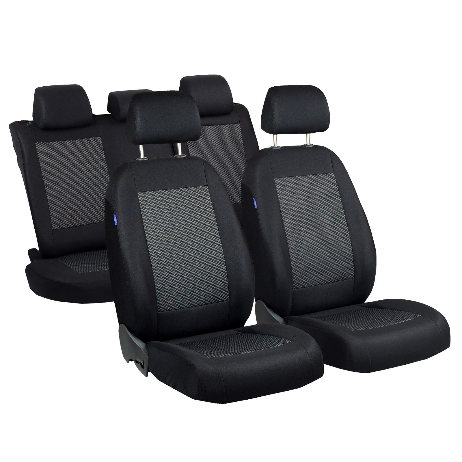 Zakschneider SIRION Sitzbezüge – 1 Set - Farbe Premium Schwarz-graue Dreiecke von Zakschneider