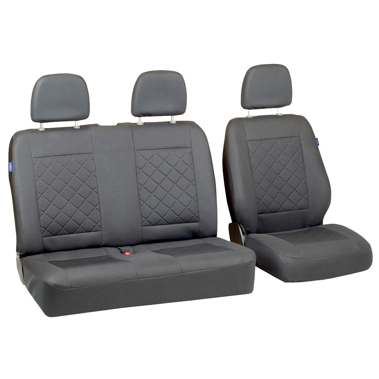 Zakschneider VIVARO Autositzbezug Set 1+2 - Farbe Premium Grau gepresstes Karomuster von Zakschneider