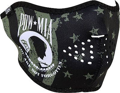 Zan Headgear Neopren POW MIA Flag, Halbmaske - Schwarz/Grün/Weiß - Einheitsgröße von Zan Headgear