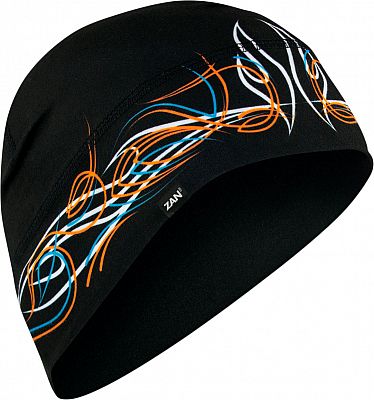 Zan Headgear SportFlex Pinstripe, Helm-Kopfhaube - Schwarz/Orange/Blau/Weiß - Einheitsgröße von Zan Headgear