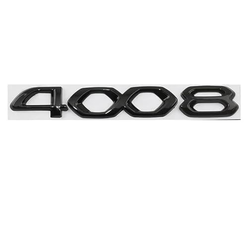 Auto Emblem Badge für Peugeot 4008,Kofferraum Heckklappen Aufkleber Emblem Abzeichen Ersatz Auto Dekoration Zubehör,Black von ZcwQfYA