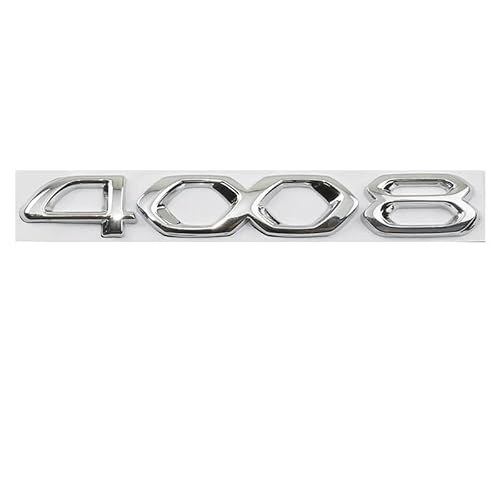 Auto Emblem Badge für Peugeot 4008,Kofferraum Heckklappen Aufkleber Emblem Abzeichen Ersatz Auto Dekoration Zubehör,Silver von ZcwQfYA