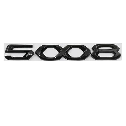 Auto Emblem Badge für Peugeot 5008,Kofferraum Heckklappen Aufkleber Emblem Abzeichen Ersatz Auto Dekoration Zubehör,Black von ZcwQfYA