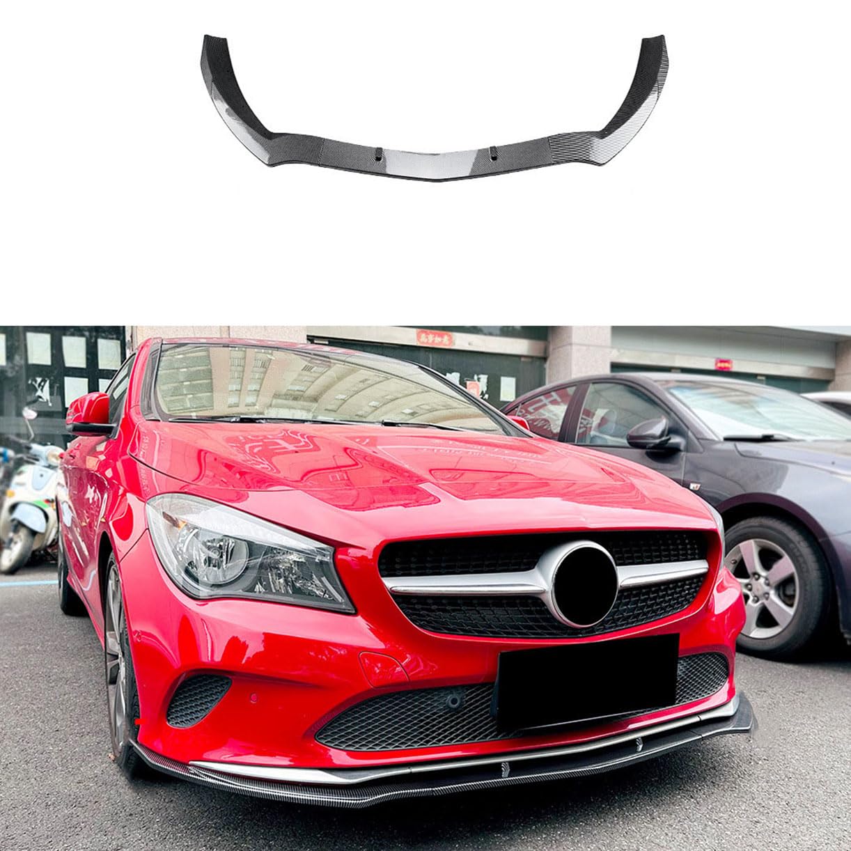 Auto Frontstoßstange Lip Splitter Karosserie Schaufelschutz Auto Modifiziertes Zubehör, für Mercedes-Benz CLA C117 2016-2019,A-Carbon Fiber von ZeQYyN