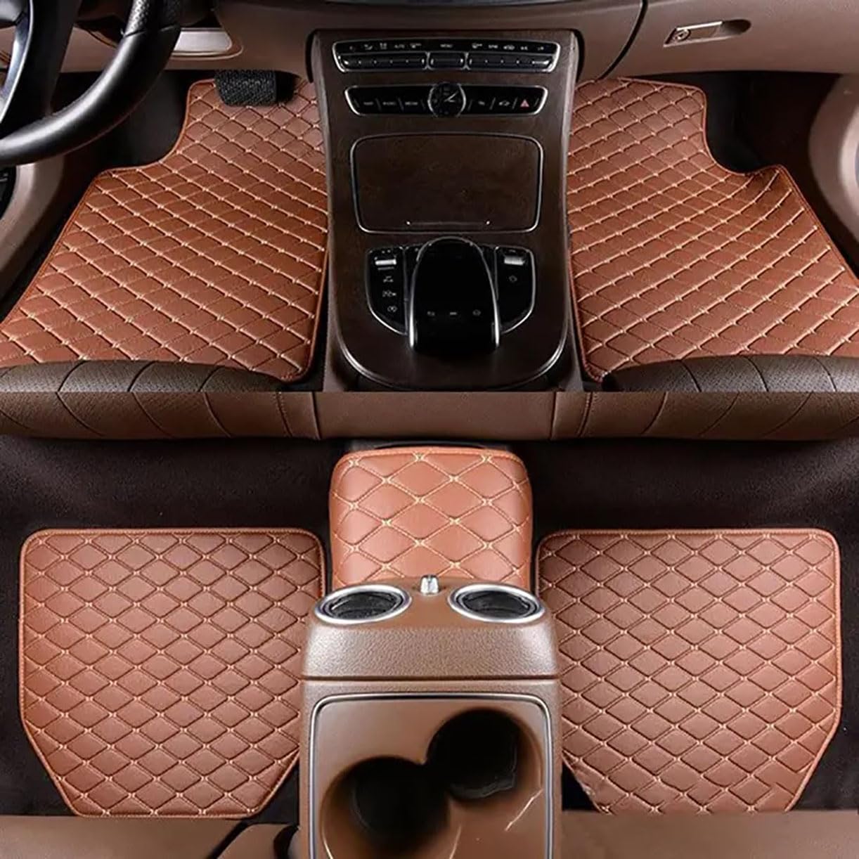 Teppichschutz Automatte, Auto Vorne Und Hinten Bodenmatten Set Styling, für Audi A7 2012-2018,B-Brown von ZeQYyN