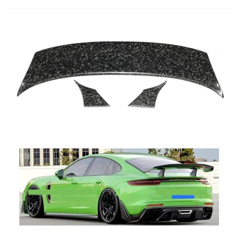 Autospoiler, echter Forge-Carbonfaser-Spoiler, kompatibel for Panamera 971 GTS Turbo 2017–2022, Heckflügel-Gepäckraum-Lippenspoiler(FORGE CARBON) von ZebRaz