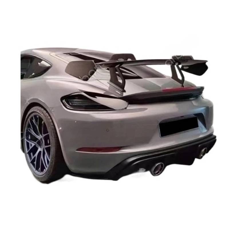 Kohlefaser-Auto-Heckflügel-Kofferraumlippenspoiler, kompatibel for Porsche Cayman 981 718 987 Boxster GT4 Automotive Turbulence Wings 2013 bis 2018+ von ZebRaz