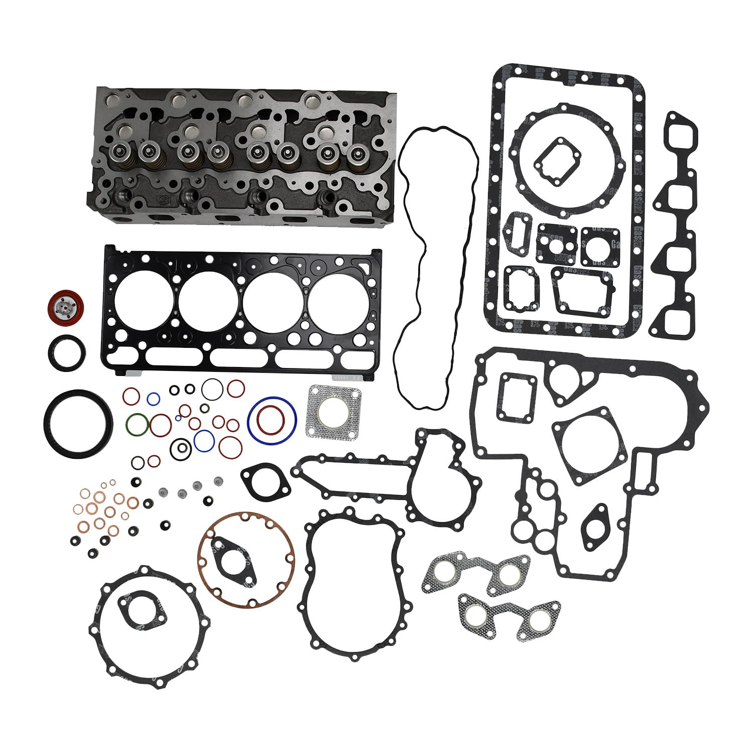 Zeenparts 16429-0304 1J860-03040 Zylinderkopf mit komplettem Dichtungssatz, kompatibel mit Kubota Motoren V2003 V2203 V2203T V2203E V2203B V2203-M-DI Traktor L4200 von Zeenparts