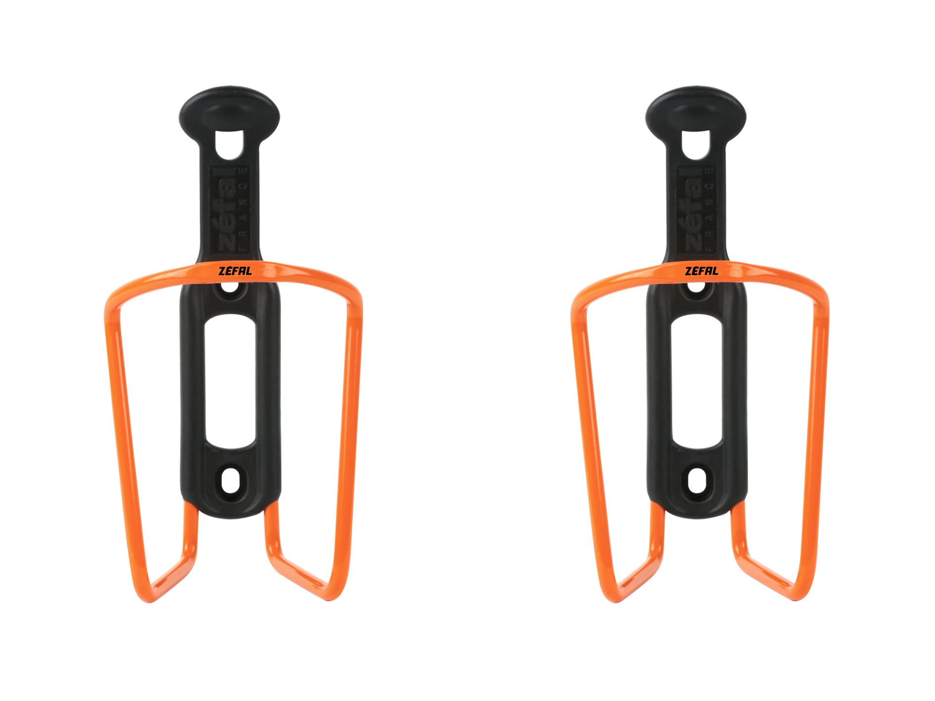 ZEFAL Pack Alu Plast 124 - Doppelpack Fahrradflaschenhalter - Aluminium-Flaschenhalter für alle Arten von Fahrrädern - leicht und robust – Orange von ZEFAL