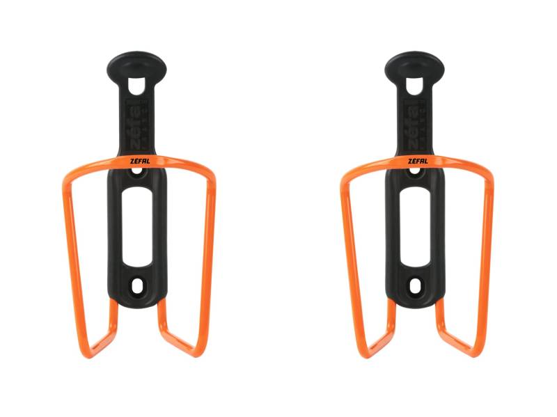 ZEFAL Pack Alu Plast 124 - Doppelpack Fahrradflaschenhalter - Aluminium-Flaschenhalter für alle Arten von Fahrrädern - leicht und robust – Orange von ZEFAL