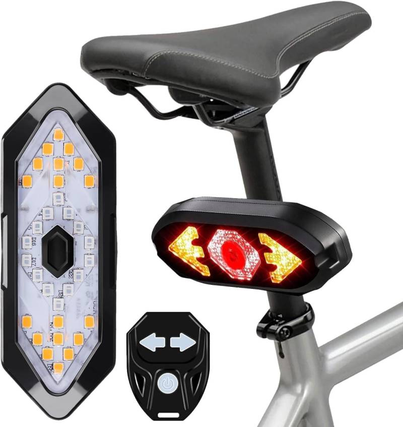 E Scooter Blinker,LED Scooter Blinker/Rücklicht,Blinker E Scooter,Rücklicht E Scooter,Blinker für E-Scooter,Rücklicht Blinker 5 Modi USB wiederaufladbare für E-Scooter,Einfach zu Montieren von ZeiLaBang Kakadi