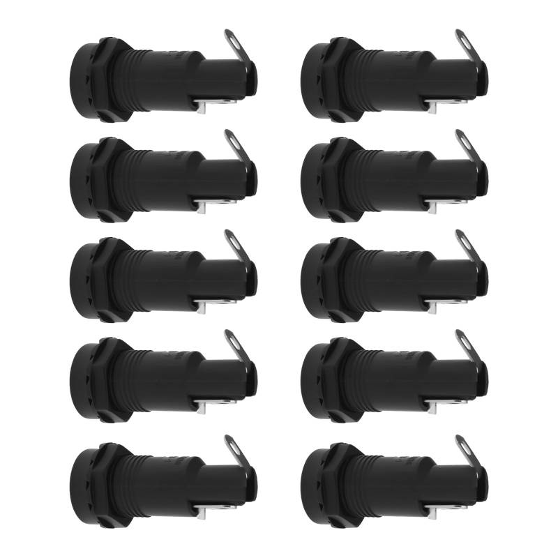 10pcs Panel Mount Chassis Sicherungen Ersatzrohrhalter 10AMP 250 V 5x20mm Sicherungen Sicherungen Kisten Dauer von Zeiwohndc