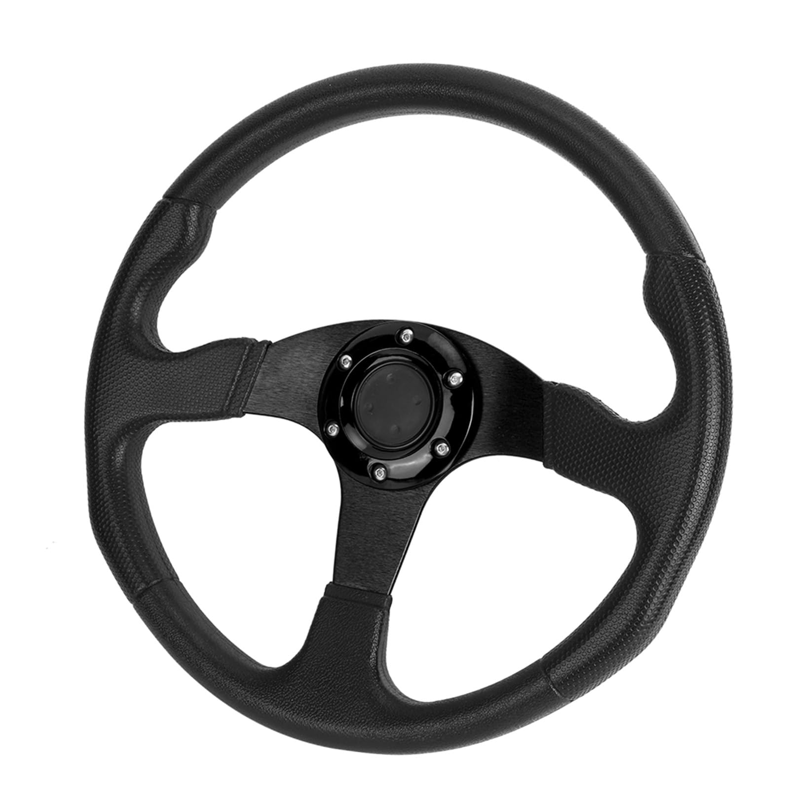 ZenithAur 350 mm Rennwagen-Lenkrad Deep Dish Sportlenkrad 6 Schrauben Universal modifiziert (Schwarz) von ZenithAur