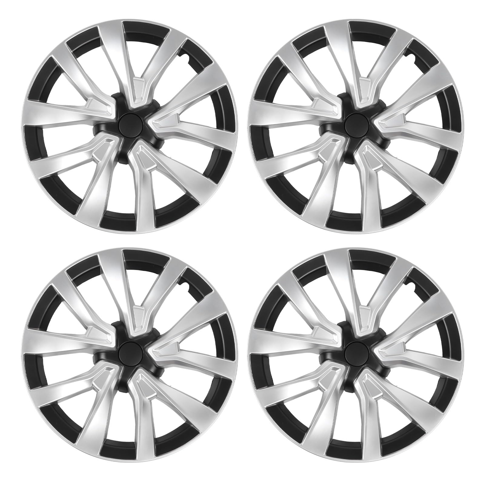 Zenithaur Turbine Style Wheel Hub Hub Cap für Camry 2018-2023, 4 Stcs Rad Rim Deckhubcaps Vollabdeckungsverkleidung für 18 -Zoll - (Silberschwarze Farbe) von ZenithAur