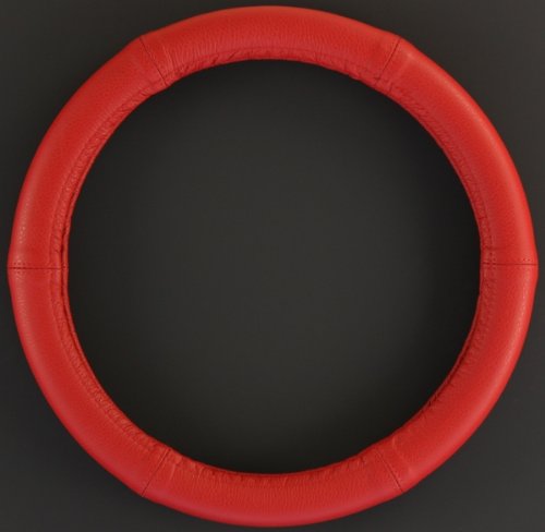 Lenkradbezug Lenkradhülle Lenkradschutz 35-36cm Leder rot von ZentimeX