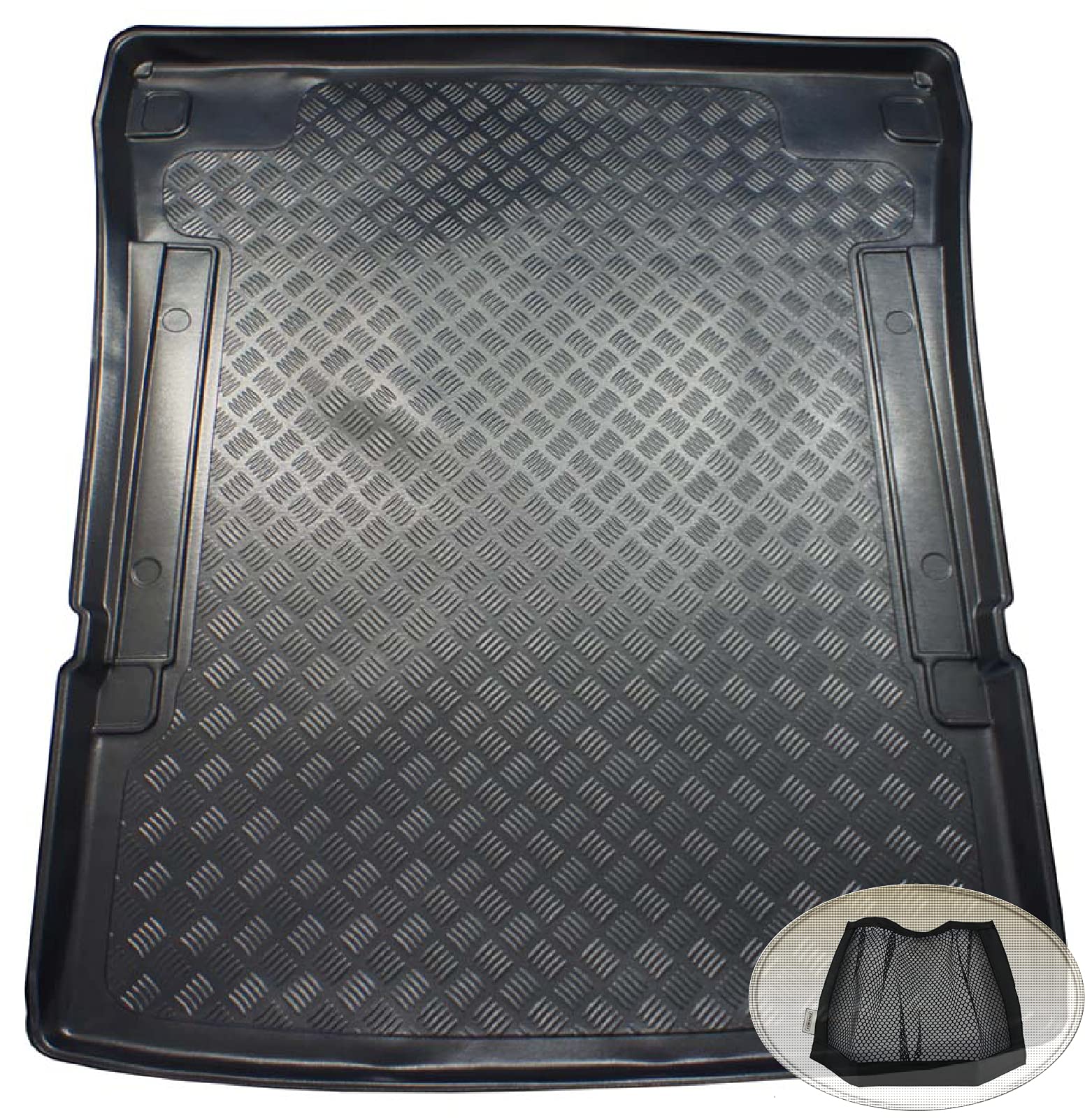 ZentimeX Z3347300 Geriffelte Kofferraumwanne fahrzeugspezifisch + Klett-Organizer (Laderaumwanne, Kofferraummatte) von ZentimeX