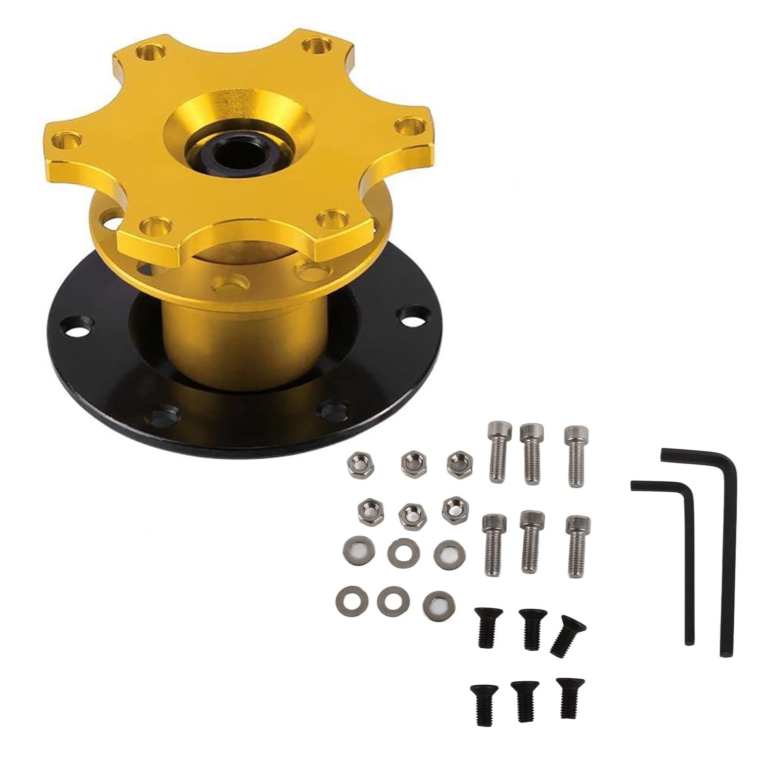 Auto-Lenkradnaben-Adapter, universell Auto Lenkrad Schnellspanner Adapter Auto-Lenkrad Schnellwechsel goldfarben Schnellösemechanismus, Racing-Adapter, leicht abnehmbar von Zerone