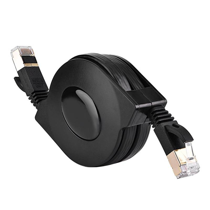 Zerone 1.5 Meter Einziehbar Cat7 RJ45 LAN Ethernet Kabel Flexibles Netzwerkkabel Netzwerk Verlängerungs Kabel für PC Laptop Macbook Computer von Zerone