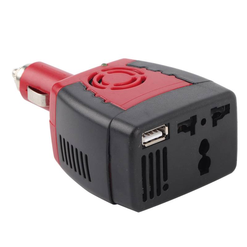 Zerone 150 W Auto-Wechselrichter, DC 12 V auf AC 220 V Konverter, Auto-Wechselrichter-Ladegerät, 2,1 A USB-Ladeanschlüsse für mobilen Laptop von Zerone