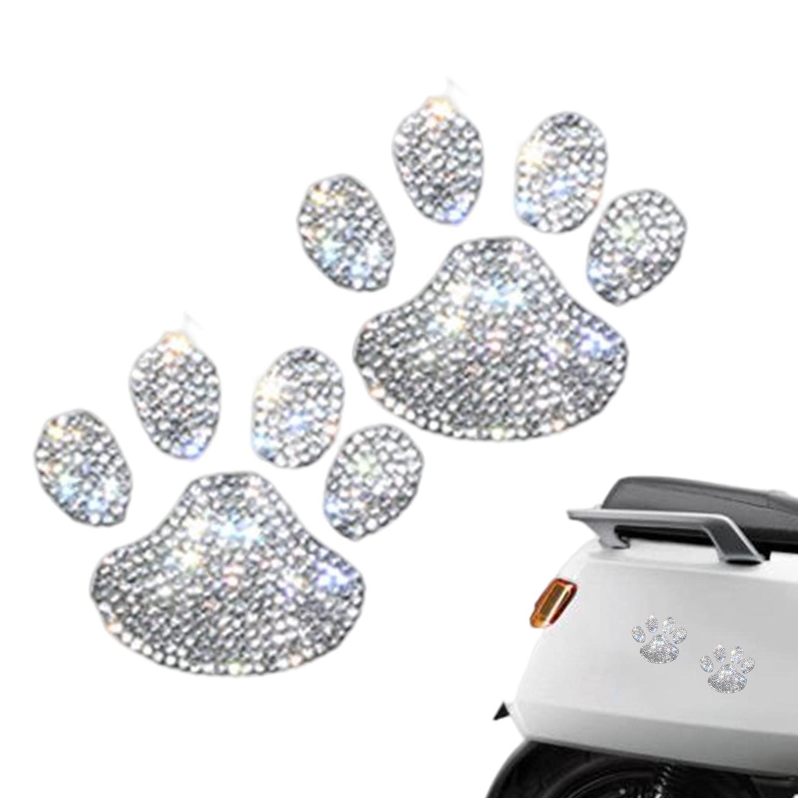 Katzenpfoten-Aufkleber,Kristall Auto Dekoration Aufkleber Bling Strass Paw Decals Hunde-Katzen-Fußabdruck-Aufkleber Mit Unabhängigen Zehen Und Sohlen, Auto-Laptop-Wand-Fenster-Aufkleber von Zestivra