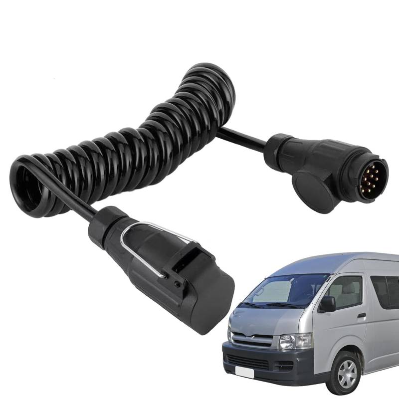 Anhängerkabelverlängerung, wasserdichter Spiraldrahtstecker für 13-polige Anhänger, Anhänger-Hardware-Verbindungsdrahtstecker für Abschleppträger, Minivan, LKW, Traktor von Zestvria