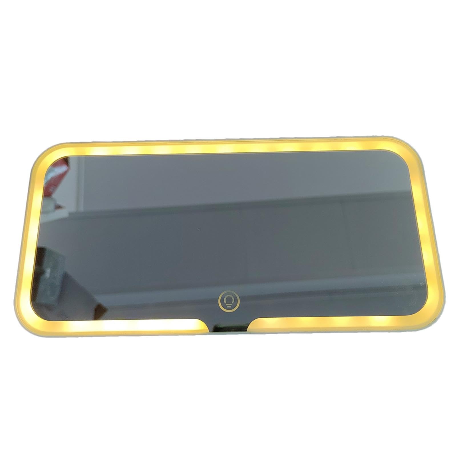 Zestvria 1/2 Auto-Waschtisch – Automobil-Reflektor, wiederaufladbares Auto-Kosmetikglas, beleuchteter Sonnenschutz, LED mit dimmbarer Farbe, Sonnenblende, beleuchtet, 24 x 2 x 12 cm von Zestvria