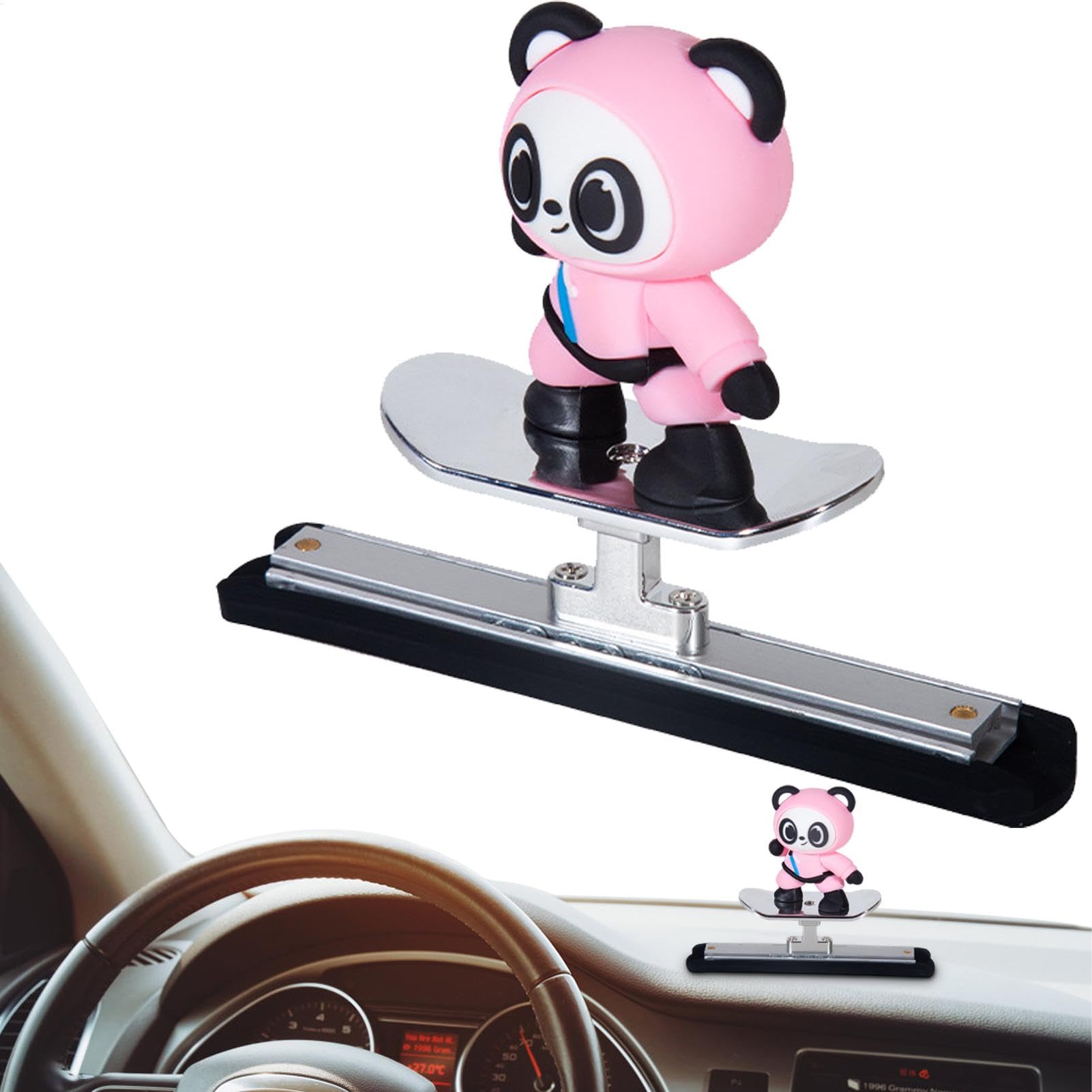 Zestvria Cartoon -Skateboard -Verzierung, Skateboarding Bear Car Ornament | Skaterbär -Schiebenationen für Dashboard - Auto Accessoires, Auto Innenmitte Konsole Ornament für Männer Männer von Zestvria