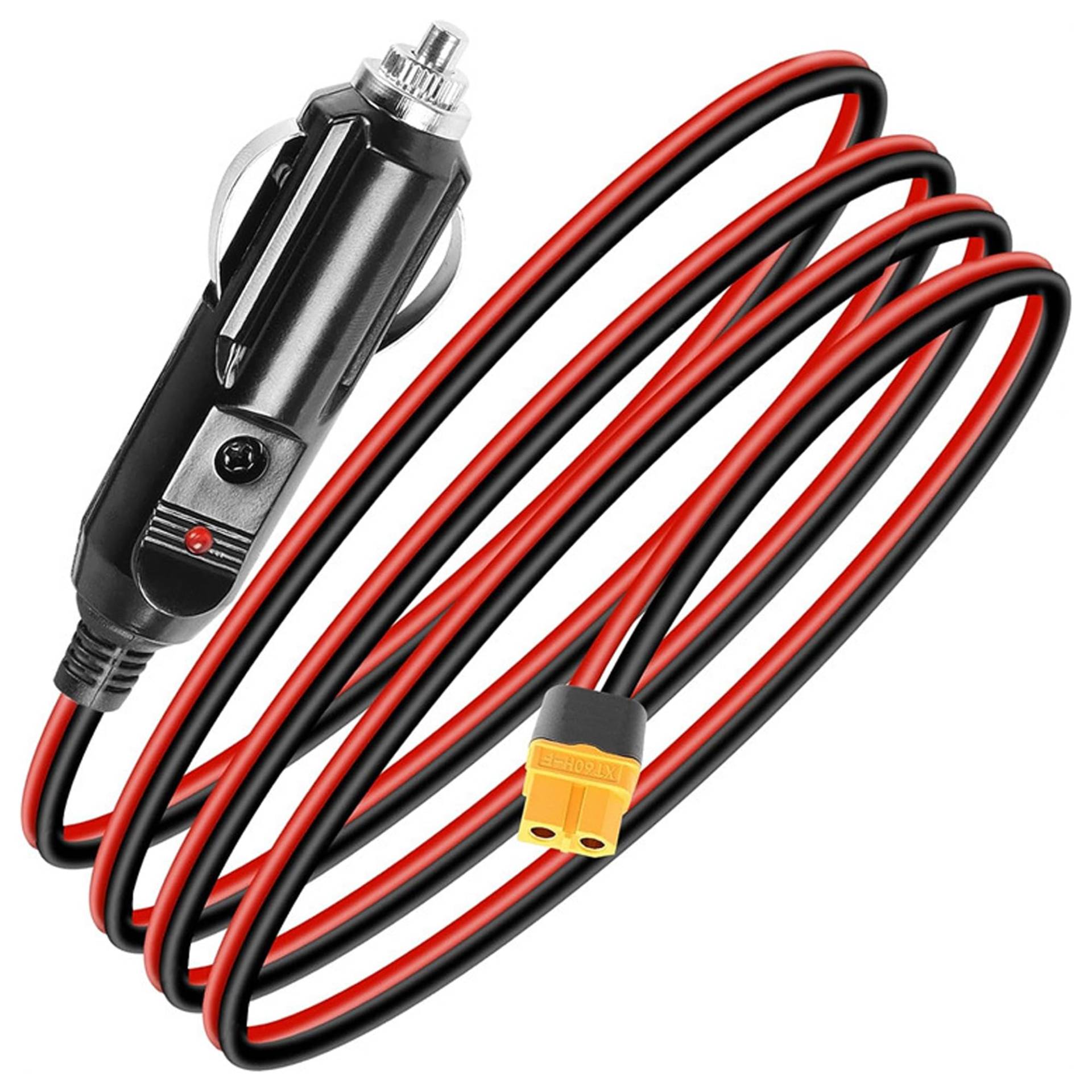 12/24V Zigarettenanzünder zu XT60 Kabel: 16AWG 5FT XT60 Autoladegerät Stecker für Autos LKWs RV zu Powerstation Solar Generator von Zevmi