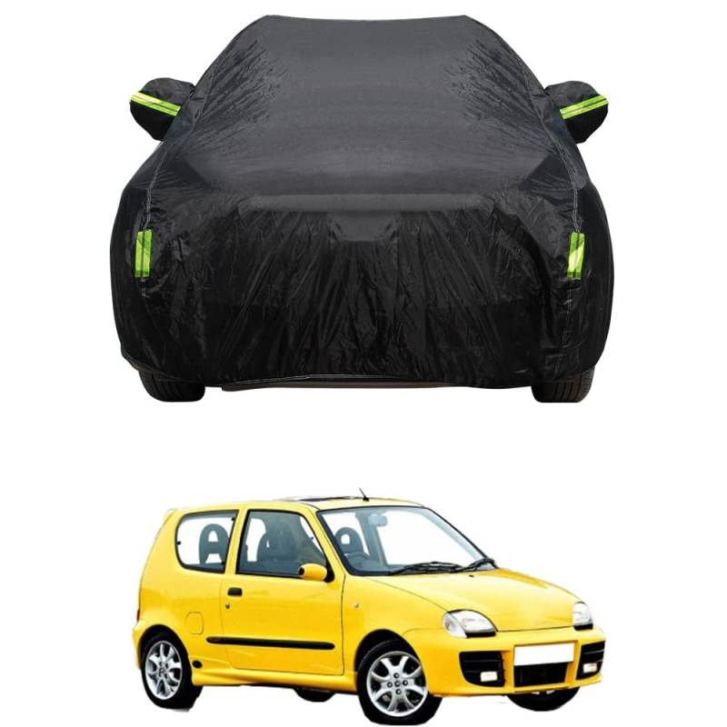 Outdoor Auto Abdeckplane für FIAT Seicento 600 Wasserdicht Autoabdeckung vor Frost Schnee Staubdichte UV-beständig Autoabdeckung Autoteile von ZhBFJtBD