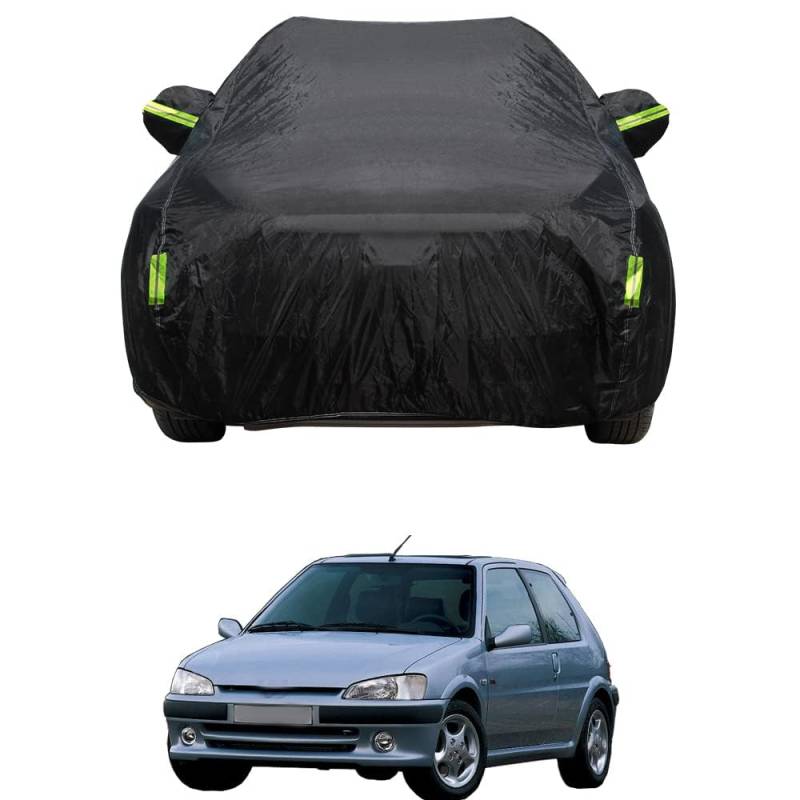 Outdoor Auto Abdeckplane für Peugeot 106 1991-2021 Wasserdicht Autoabdeckung vor Frost Schnee Staubdichte UV-beständig Autoabdeckung Autoteile von ZhBFJtBD