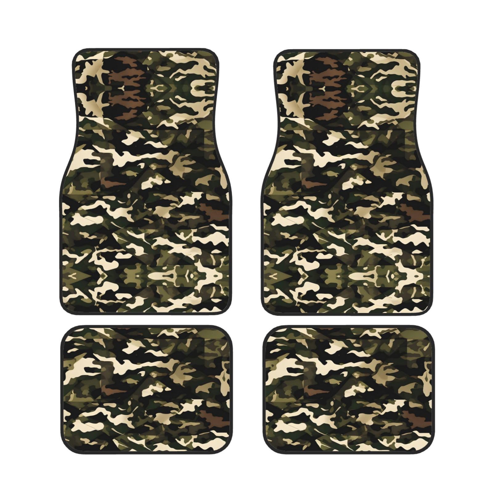 Universal 4-teiliges Set Auto Fußmatten - Gummirückseite, Camo Volldruck Design für die meisten Autos, SUVs und Vans von ZhanGM