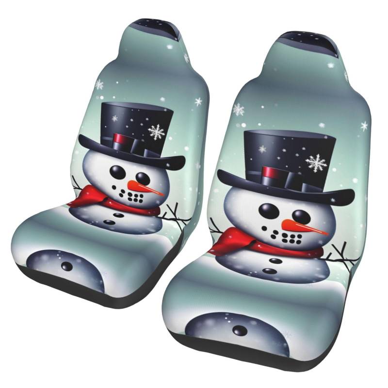 ZhanGM Christmas Snowman Universal Auto Sitzbezüge Auto Vordersitze Schoner Entworfen für PKW SUV Limousine LKW Abnehmbar von ZhanGM