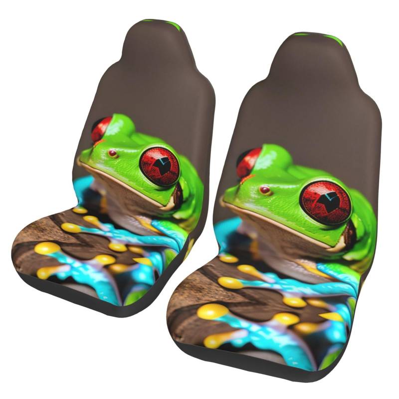 ZhanGM Red Eyes Tree Frogs Universal-Autositzbezüge, Auto-Vordersitzschutz, entworfen für Autos, SUVs, Limousinen und LKWs, abnehmbar von ZhanGM