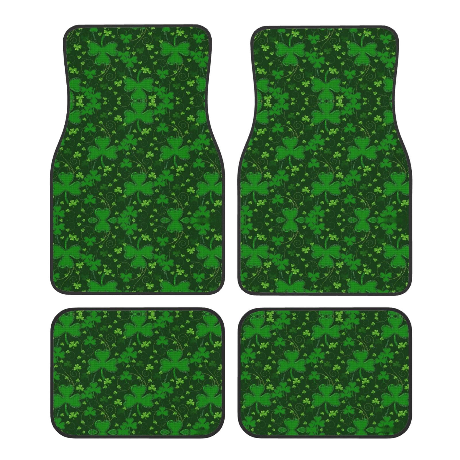 Hintergrund St. Patrick's Day Glitzer Universal Auto Fußmatten vorne und hinten 4-teiliges Set - Gummi Rückseite Zubehör für LKW, Limousine, SUV von ZhanMg