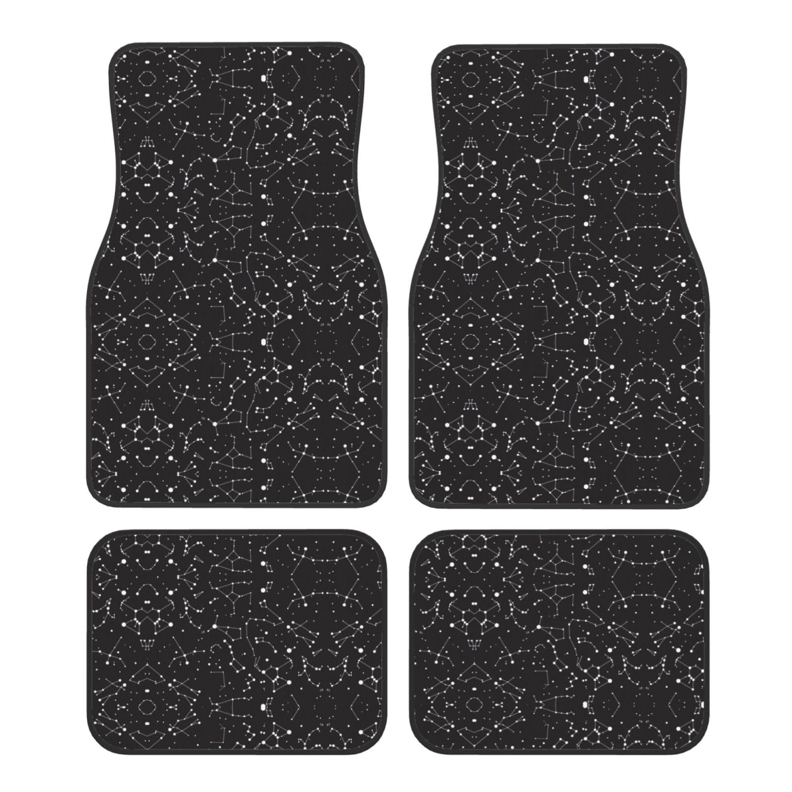 Starry Divination Constellation Universal Vorne und Hinten Auto Fußmatten Vierteiliges Set - Gummi Rückseite Zubehör für LKW Limousine SUV von ZhanMg