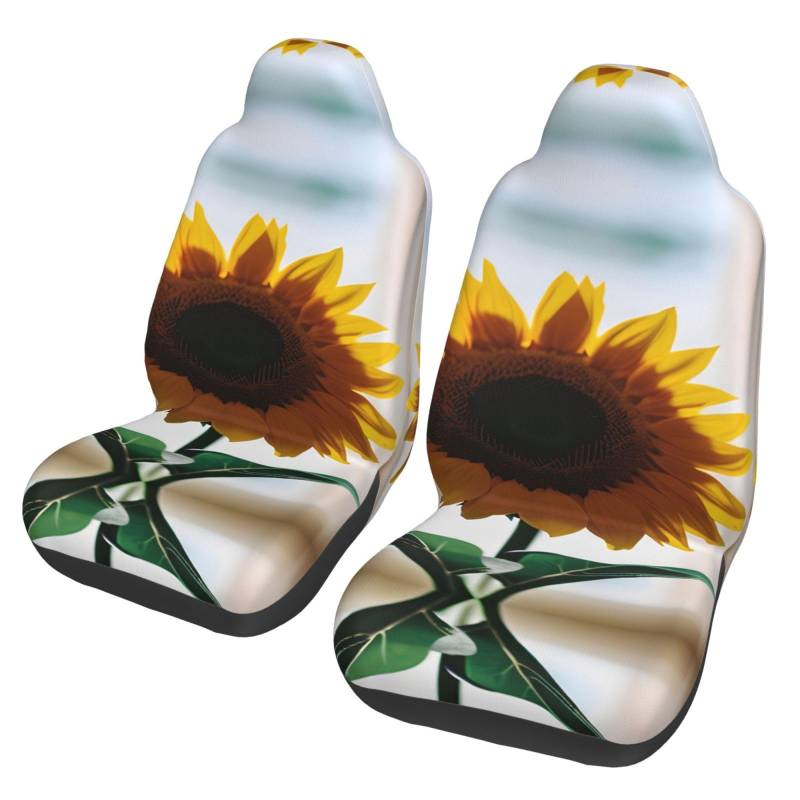 ZhanMg Beautiful Sunflowers Universal-Autositzbezüge, Vordersitzschutz, passend für Autos, SUVs, Limousinen, LKWs, abnehmbar, atmungsaktiv von ZhanMg