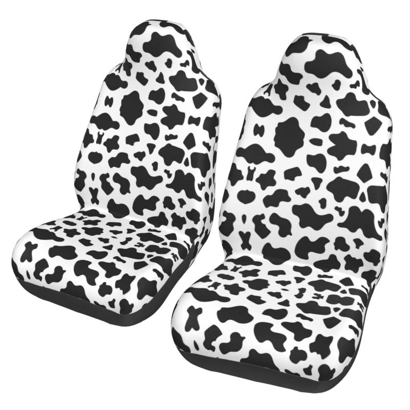 ZhanMg Black & White Leopard Universal Autositzbezüge - Vordersitzschoner - Passend für PKW, SUV, Limousine, LKW - Abnehmbar, Atmungsaktiv von ZhanMg