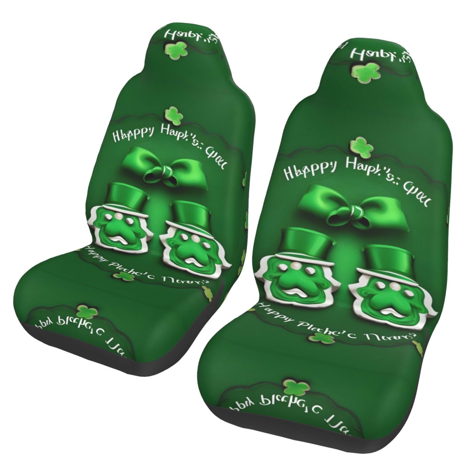 ZhanMg Happy St. Patrick's Day Universal Autositzbezüge - Vordersitzschoner - Passend für PKW, SUV, Limousine, LKW - Abnehmbar, Atmungsaktiv von ZhanMg