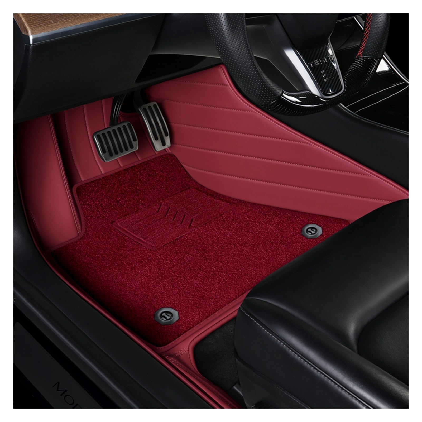 Allwetterfußmatten Auto-Fußmatten Komplettes Set Mit Innenausstattung Für Chevrolet Für Orlando 2012 2012 2014 Automatten(Wine Red) von ZhanNuoBHd