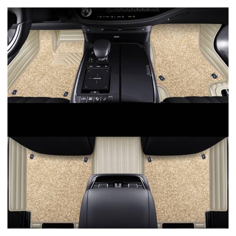 Allwetterfußmatten Auto-Fußmatten Teppiche Styling Innenausstattung Für Range Für Rover Für Sport 2014 2016 2018 2020 2021 Automatten(Double beige2) von ZhanNuoBHd